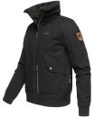 Navahoo Herren kurze Piloten Winter Jacke mit Teddyfell und Hochkragen B663