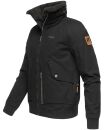 Navahoo Herren kurze Piloten Winter Jacke mit Teddyfell...