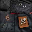 Navahoo Herren kurze Piloten Winter Jacke mit Teddyfell und Hochkragen B663