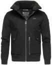 Navahoo Herren kurze Piloten Winter Jacke mit Teddyfell und Hochkragen B663 Schwarz Größe XXXL - Gr. 3XL