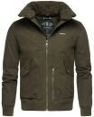 Navahoo Herren kurze Piloten Winter Jacke mit Teddyfell und Hochkragen B663 Dunkelgrün Größe XXL - Gr. 2XL