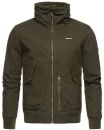 Navahoo Herren kurze Piloten Winter Jacke mit Teddyfell und Hochkragen B663 Dunkelgrün Größe XXL - Gr. 2XL