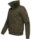 Navahoo Herren kurze Piloten Winter Jacke mit Teddyfell und Hochkragen B663 Dunkelgrün Größe XXL - Gr. 2XL