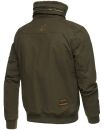 Navahoo Herren kurze Piloten Winter Jacke mit Teddyfell und Hochkragen B663 Dunkelgrün Größe XXL - Gr. 2XL