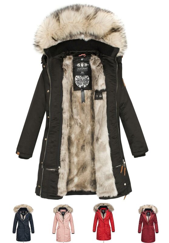 Navahoo Damen Winter Jacke Parka Mantel Winterjacke warm Kunstfell Premium B664 Navahoo Damen Winter Jacke Parka Mantel Winterjacke warm Kunstfell Premium B664