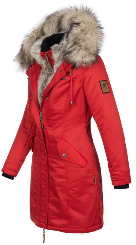 Navahoo Daylight Premium warme Damen Winter Jacke Parka mit Kunstfell B664 Rot Größe XS - Gr. 34