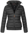 Marikoo Poisen Damen Winter Jacke Stepp Winterjacke mit Stehkragen warm gefüttert B667 Schwarz Größe XS - Gr. 34