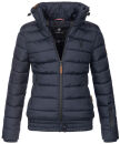 Marikoo Poisen Damen Winter Jacke Stepp Winterjacke mit Stehkragen warm gefüttert B667 Navy Größe XS - Gr. 34