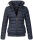 Marikoo Poisen Damen Winter Jacke Stepp Winterjacke mit Stehkragen warm gefüttert B667 Navy Größe XS - Gr. 34