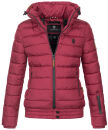 Marikoo Poisen Damen Winter Jacke Stepp Winterjacke mit Stehkragen warm gefüttert B667 Bordeaux Größe S - Gr. 36