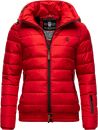 Marikoo Poisen Damen Winter Jacke Stepp Winterjacke mit Stehkragen warm gefüttert B667 Rot Größe XS - Gr. 34