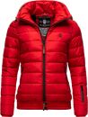 Marikoo Poisen Damen Winter Jacke Stepp Winterjacke mit Stehkragen warm gefüttert B667 Rot Größe M - Gr. 38