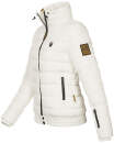 Marikoo Poisen Damen Winter Jacke Stepp Winterjacke mit Stehkragen warm gefüttert B667 Weiß Größe XL - Gr. 42