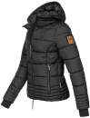 Marikoo Sole Designer Damen Winter Jacke Steppjacke B668 Schwarz Größe L - Gr. 40