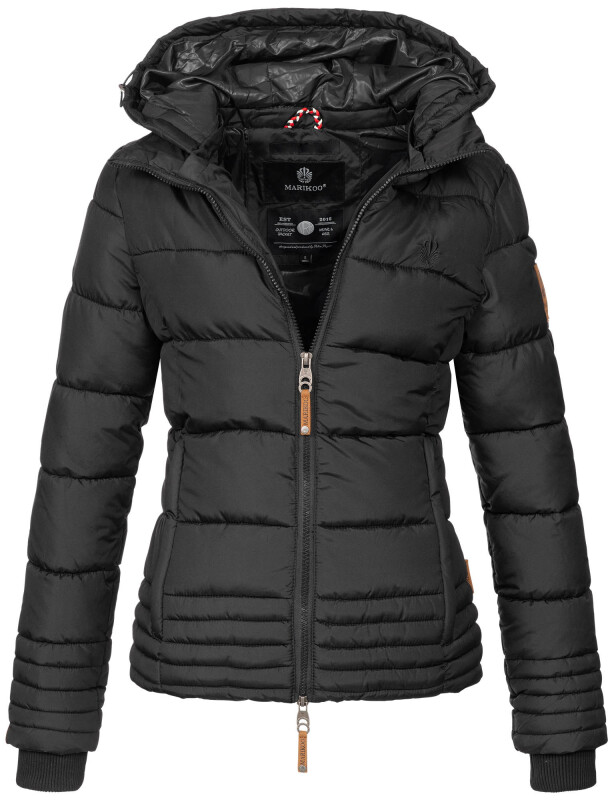 Marikoo Sole Designer Damen Winter Jacke Steppjacke B668 Schwarz Größe XL - Gr. 42