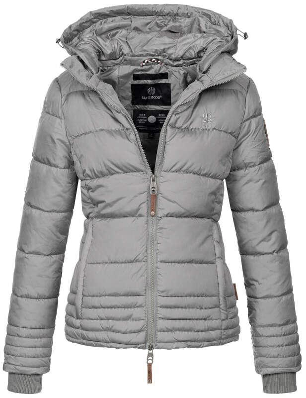 Marikoo Sole Designer Damen Winter Jacke Steppjacke B668 Grau Größe XL - Gr. 42