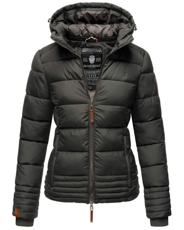 Marikoo Sole Designer Damen Winter Jacke Steppjacke B668 Anthrazit Größe XS - Gr. 34