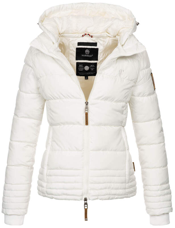 Marikoo Sole Designer Damen Winter Jacke Steppjacke B668 Weiß Größe XL - Gr. 42