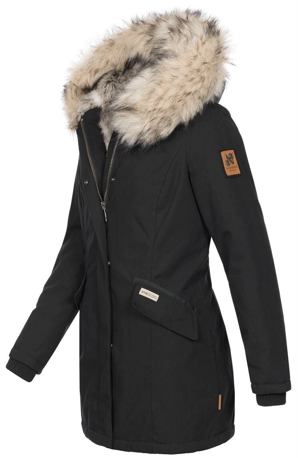 Navahoo Christal Premium Damen Winter Jacke Parka mit Kunstfell B669 ...