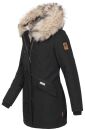 Navahoo Cristal Damen Winterjacke Parka mit Kunstfell B669 Schwarz Gr.XL