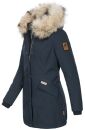 Navahoo Cristal Damen Winterjacke Parka mit Kunstfell B669 Navy Gr.L