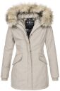 Navahoo Cristal Damen Winterjacke Parka mit Kunstfell B669 Beige Gr.S