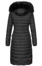 Navahoo Umay warme Damen Winter Jacke lang gesteppt mit Teddyfell B670 Schwarz Größe S - Gr. 36