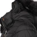 Navahoo Umay warme Damen Winter Jacke lang gesteppt mit Teddyfell B670 Schwarz Größe S - Gr. 36