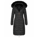 Navahoo Umay warme Damen Winter Jacke lang gesteppt mit Teddyfell B670 Schwarz Größe M - Gr. 38