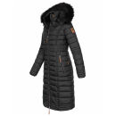 Navahoo Umay warme Damen Winter Jacke lang gesteppt mit Teddyfell B670 Schwarz Größe M - Gr. 38