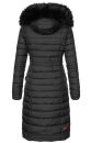 Navahoo Umay warme Damen Winter Jacke lang gesteppt mit Teddyfell B670 Schwarz Größe XL - Gr. 42