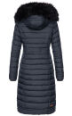 Navahoo Umay warme Damen Winter Jacke lang gesteppt mit Teddyfell B670 Navy Größe S - Gr. 36