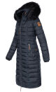 Navahoo Umay warme Damen Winter Jacke lang gesteppt mit Teddyfell B670 Navy Größe L - Gr. 40