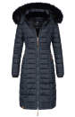 Navahoo Umay warme Damen Winter Jacke lang gesteppt mit Teddyfell B670 Navy Größe XL - Gr. 42