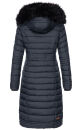 Navahoo Umay warme Damen Winter Jacke lang gesteppt mit Teddyfell B670 Navy Größe XL - Gr. 42