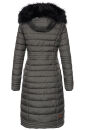 Navahoo Umay warme Damen Winter Jacke lang gesteppt mit Teddyfell B670 Anthrazit Größe S - Gr. 36