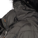 Navahoo Umay warme Damen Winter Jacke lang gesteppt mit Teddyfell B670 Anthrazit Größe S - Gr. 36