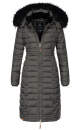 Navahoo Umay warme Damen Winter Jacke lang gesteppt mit Teddyfell B670 Anthrazit Größe M - Gr. 38