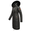 Navahoo Umay warme Damen Winter Jacke lang gesteppt mit Teddyfell B670 Anthrazit Größe M - Gr. 38