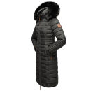 Navahoo Umay warme Damen Winter Jacke lang gesteppt mit Teddyfell B670 Anthrazit Größe M - Gr. 38
