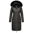 Navahoo Umay warme Damen Winter Jacke lang gesteppt mit Teddyfell B670 Anthrazit Größe L - Gr. 40