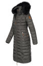 Navahoo Umay warme Damen Winter Jacke lang gesteppt mit Teddyfell B670 Anthrazit Größe XXL - Gr. 44