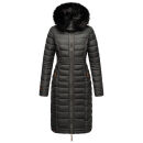 Navahoo Umay warme Damen Winter Jacke lang gesteppt mit Teddyfell B670 Anthrazit Größe XXL - Gr. 44