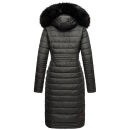 Navahoo Umay warme Damen Winter Jacke lang gesteppt mit Teddyfell B670 Anthrazit Größe XXL - Gr. 44