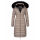 Navahoo Umay warme Damen Winter Jacke lang gesteppt mit Teddyfell B670 Taupe Größe S - Gr. 36