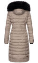 Navahoo Umay warme Damen Winter Jacke lang gesteppt mit Teddyfell B670 Taupe Größe XL - Gr. 42
