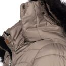 Navahoo Umay warme Damen Winter Jacke lang gesteppt mit Teddyfell B670 Taupe Größe XL - Gr. 42