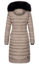 Navahoo Umay warme Damen Winter Jacke lang gesteppt mit Teddyfell B670 Taupe Größe XXL - Gr. 44