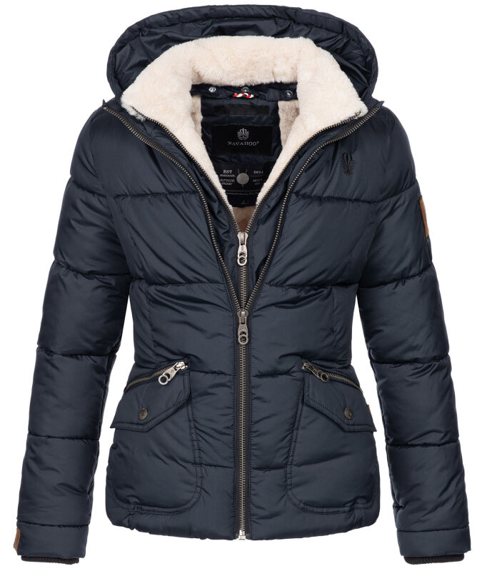 Navahoo Megan Damen Winter Stepp Jacke mit Tedyfell B672 Navy Größe S - Gr. 36