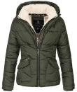 Navahoo Megan Damen Winter Stepp Jacke mit Tedyfell B672 Olive Größe XS - Gr. 34